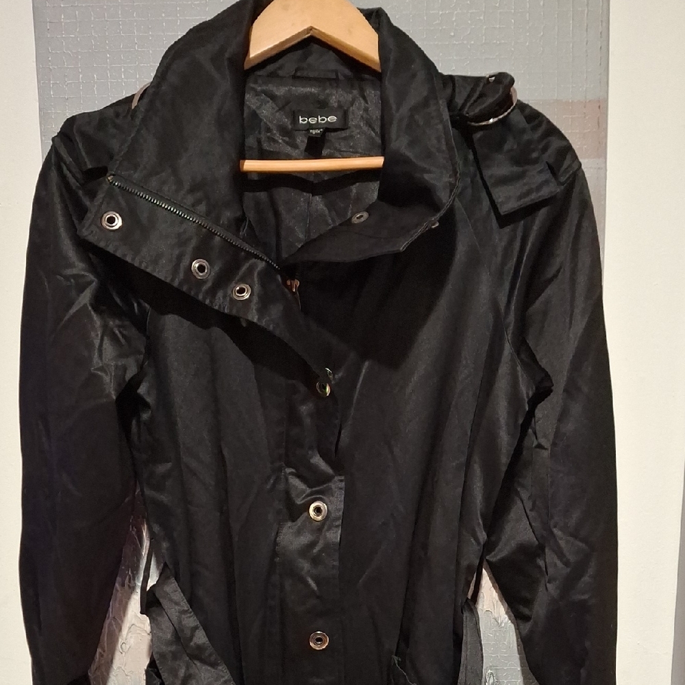 Bebe Black Trench Coat for Women